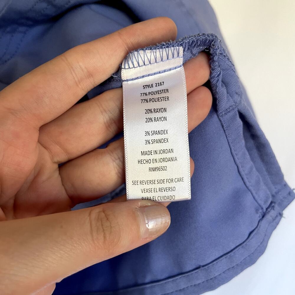 Healing Hands Purple Label Scrub Top Large Blue Women Modern Fit Stretch 2167 - Picture 5 of 7
